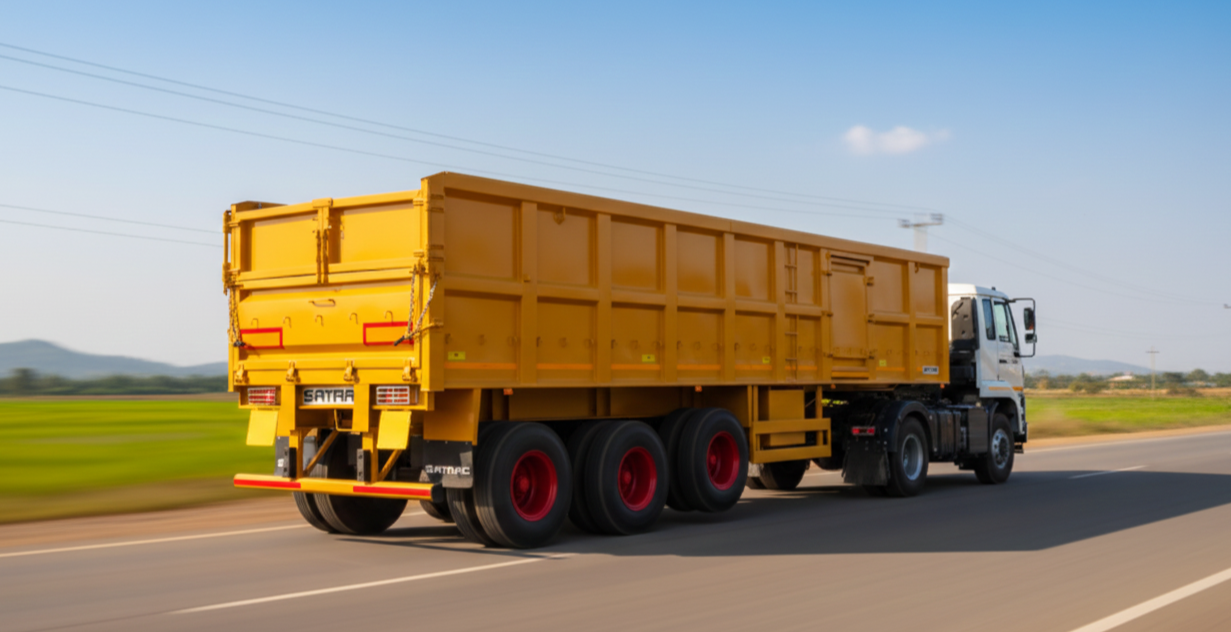 Tip Trailer Loaded View